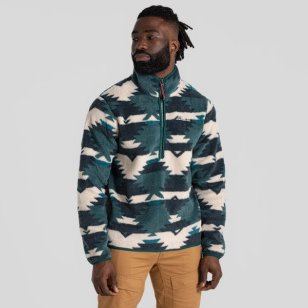 Men's Tatton II Half Zip Fleece - Dark Viridian Print