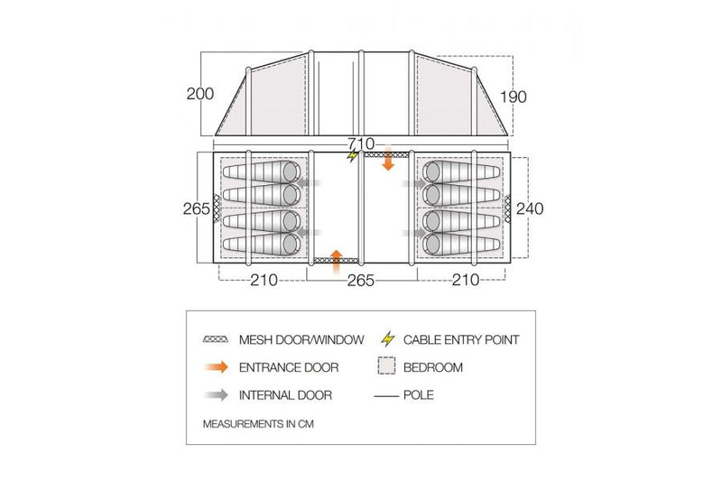 Vango Castlewood Air 800XL Package - INCLUDES FREE CARPET & FOOTPRINT