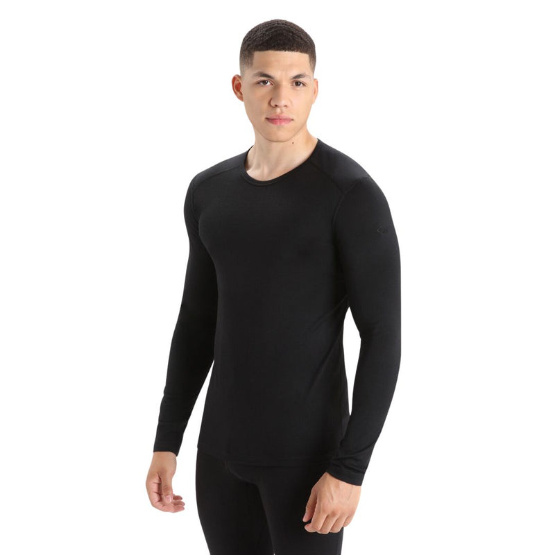 Men's Merino 200 Oasis Long Sleeve Crewe Thermal Top - Black