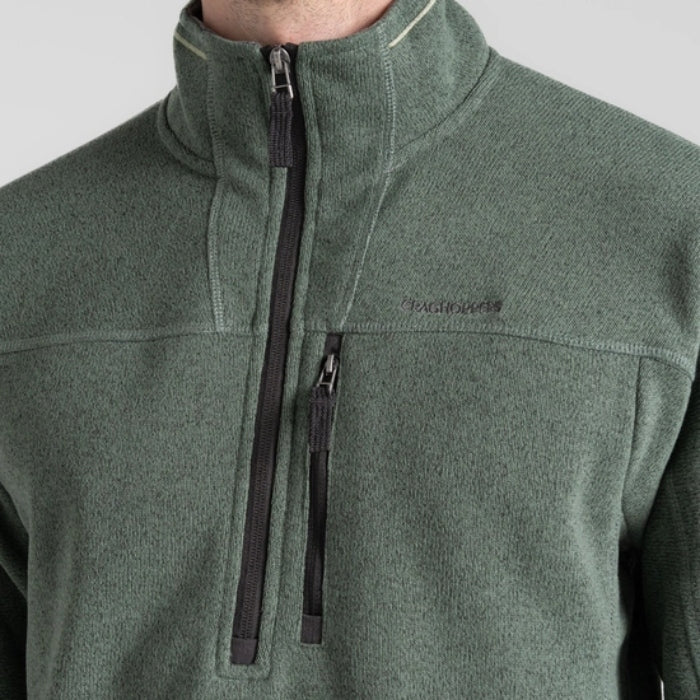 Men's Torney Half Zip Fleece - Laurel Green Marl