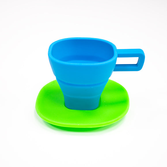 Tasse à expresso et soucoupe pliables