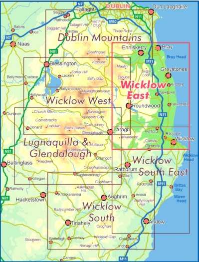 Carte de Wicklow Est