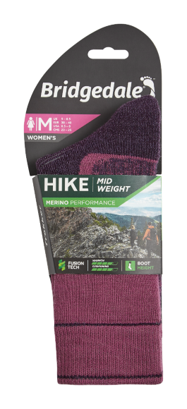 Chaussettes de performance en laine mérinos d'épaisseur moyenne Hike pour femmes